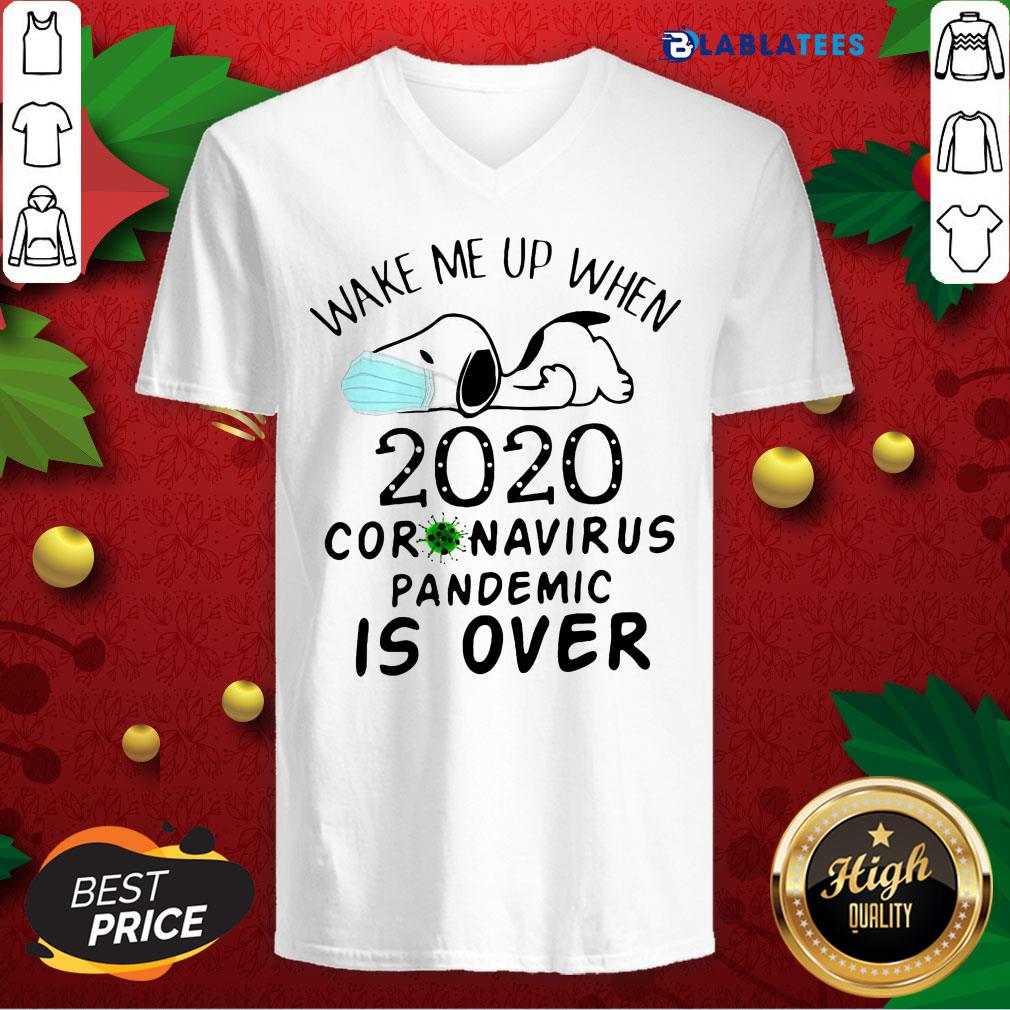 Nice Snoopy Face Mask Wake Me Up When 2020 Coronavirus Pandemic Is Over Shirt - Image 4