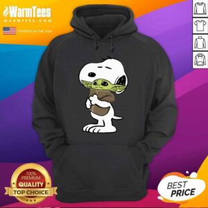 Alternative view of Nice Snoopy Hug Baby Yoda Shirt