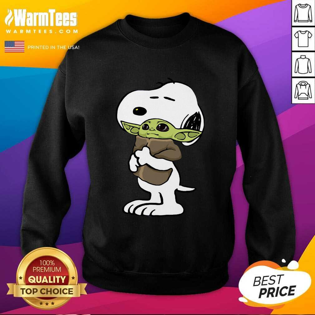 Nice Snoopy Hug Baby Yoda Shirt - Image 3