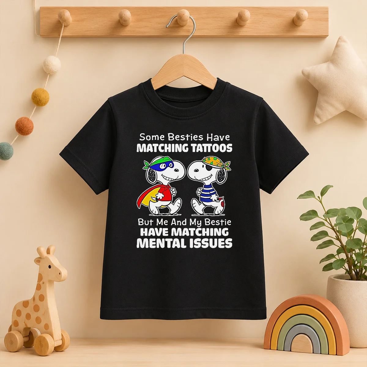 Nice Snoopy Some Besties Have Matching Tattoos But Me And My Bestie Have Matching Mental Issues Shirt - Image 9
