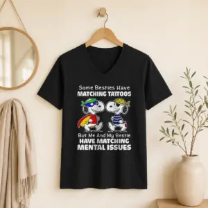 Alternative view of Nice Snoopy Some Besties Have Matching Tattoos But Me And My Bestie Have Matching Mental Issues Shirt