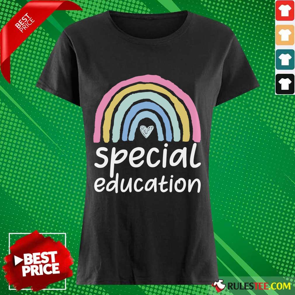 Nice Special Education Rainbow Heart Shirt - Image 3