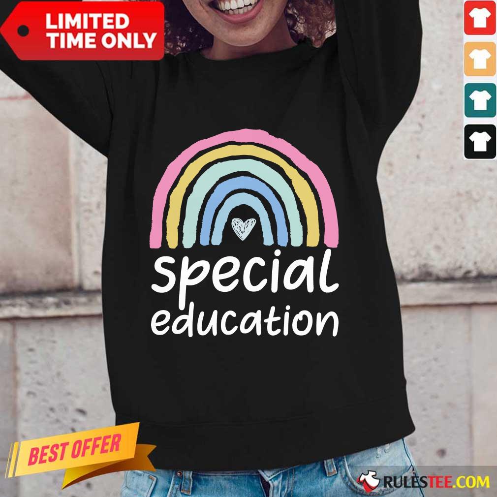 Nice Special Education Rainbow Heart Shirt - Image 2