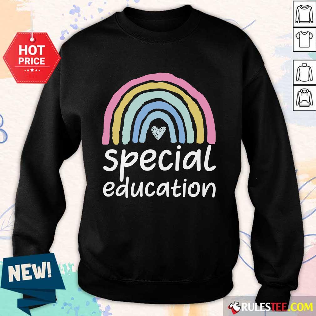 Nice Special Education Rainbow Heart Shirt - Image 5
