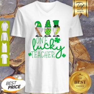 Alternative view of Nice St Patrick’s Day Gnome One Lucky Teacher Shirt