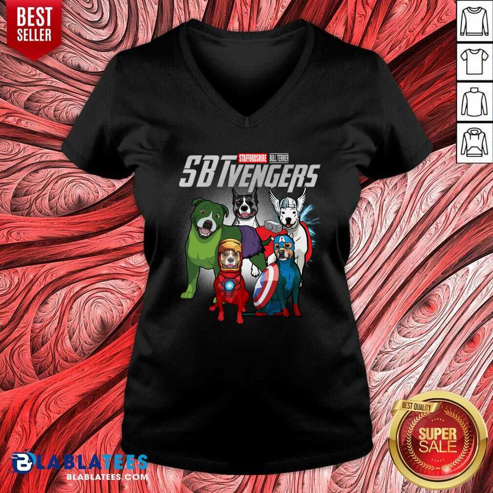 Nice Staffordshire Bull Terrier Marvel Avengers SBTvengers Shirt - Image 2