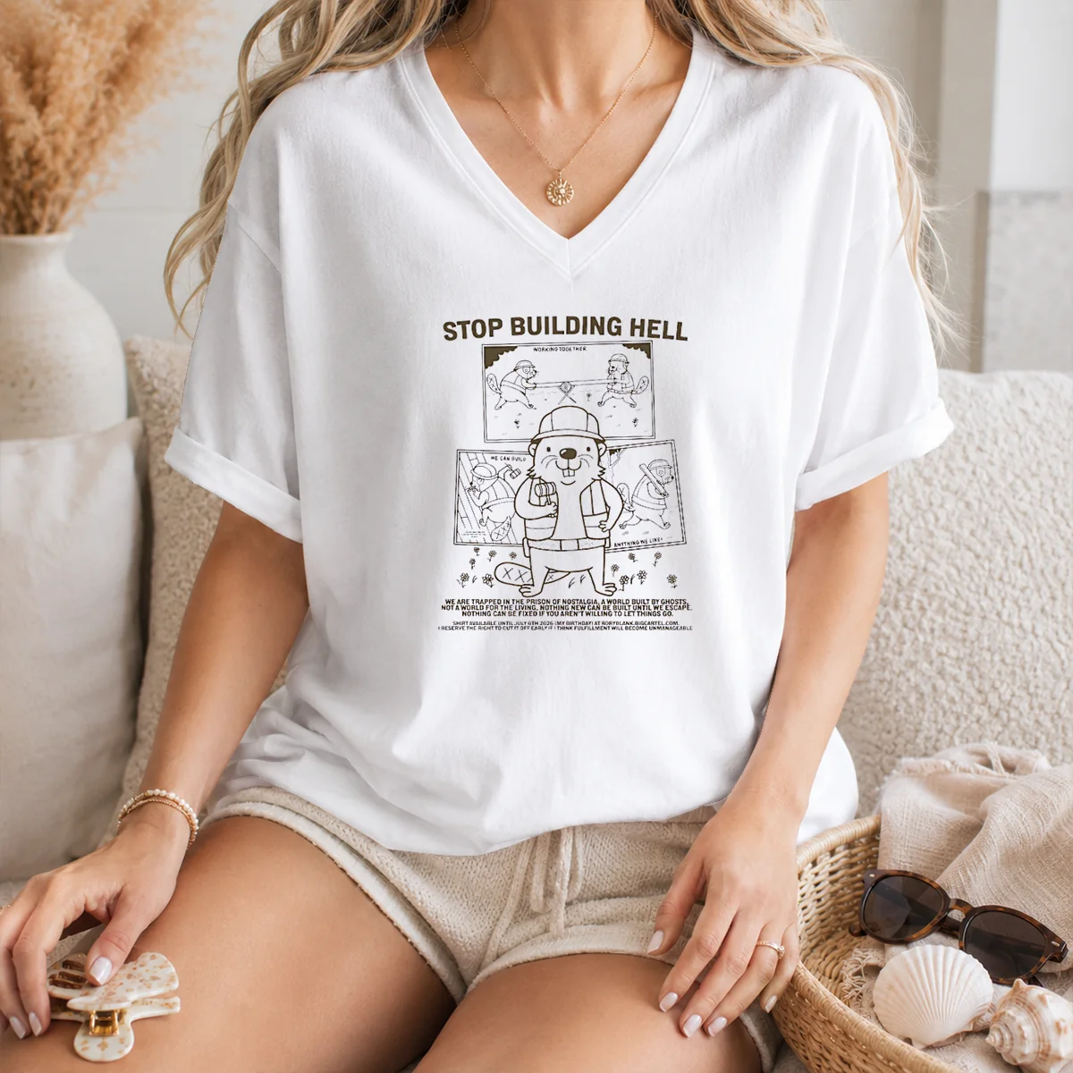 Nice Stop Building Hell Working Together We Can Build Anything We Like Beaver Shirt - Image 2