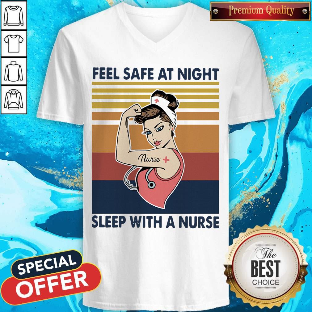 Nice Strong Nurse Woman Feel Safe At Night Sleep With A Nurse Vintage Shirt - Image 2