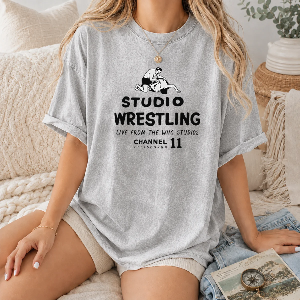 Nice Studio Wrestling Live From The WIIC Studios Channel 11 Pittsburgh Shirt - Image 8