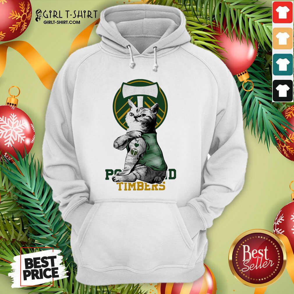 Nice Tattoo Cat I love Portland Timbers Shirt - Image 5