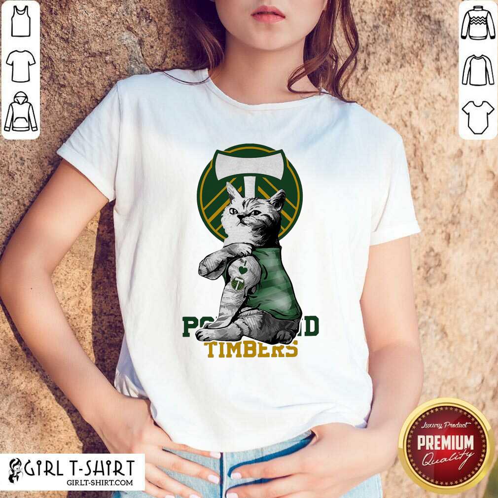 Nice Tattoo Cat I love Portland Timbers Shirt