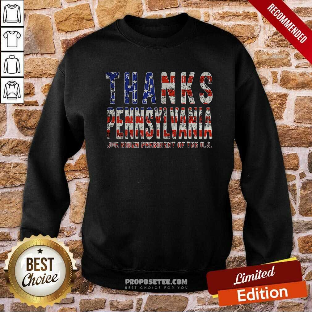 Nice Thanks Pennsylvania Joe Biden President Of The Us American Flag Shirt - Image 5