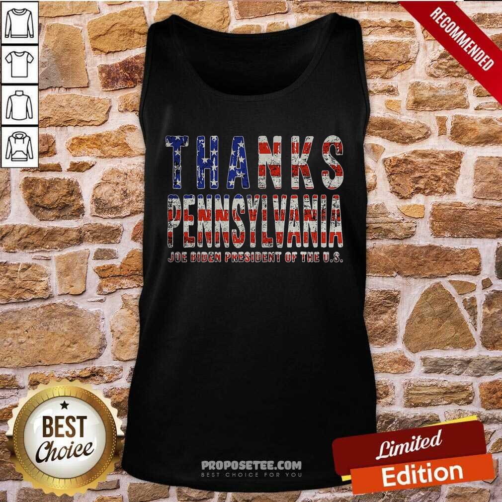 Nice Thanks Pennsylvania Joe Biden President Of The Us American Flag Shirt - Image 4