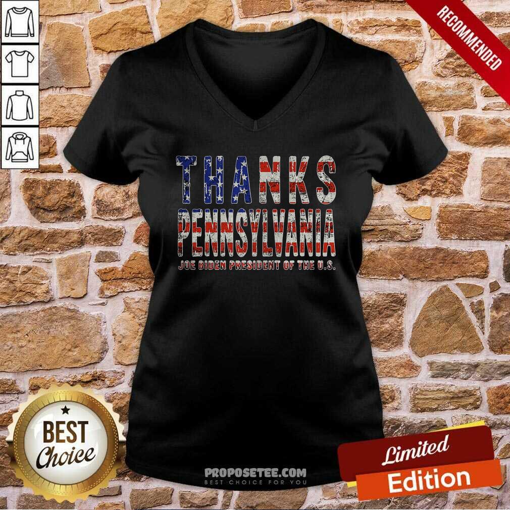 Nice Thanks Pennsylvania Joe Biden President Of The Us American Flag Shirt - Image 3