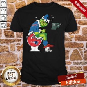 Nice The Grinch Buffalo Bills Shit On Toilet New England Patriots And Other Teams Christmas Shirt