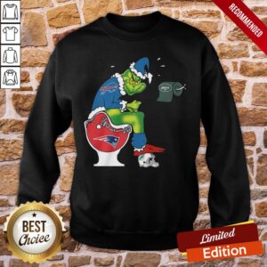 Alternative view of Nice The Grinch Buffalo Bills Shit On Toilet New England Patriots And Other Teams Christmas Shirt