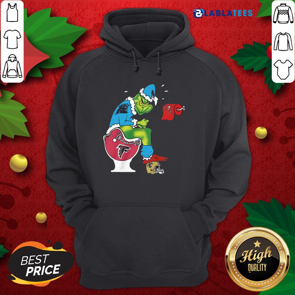 Nice The Grinch Carolina Panthers Shit On Toilet Atlanta Falcons And Other Teams Christmas Shirt - Image 5