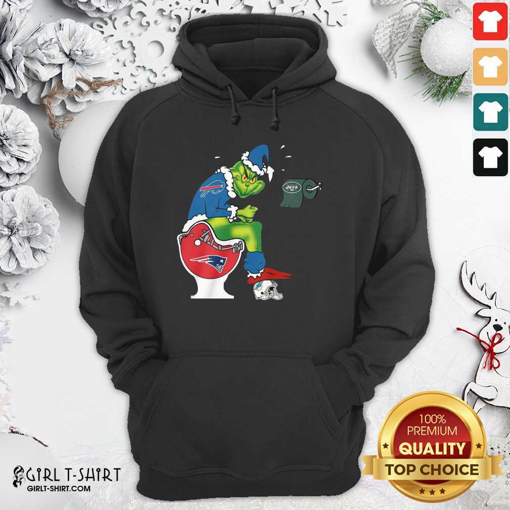 Nice The Grinch New York Jets Shit On Toilet New England Patriots And Other Teams Christmas Shirt - Image 5