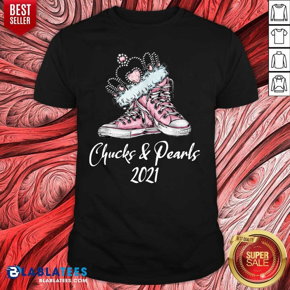 Nice The Kamala Harris Converse Chucks And Pearls 2021 Shirt