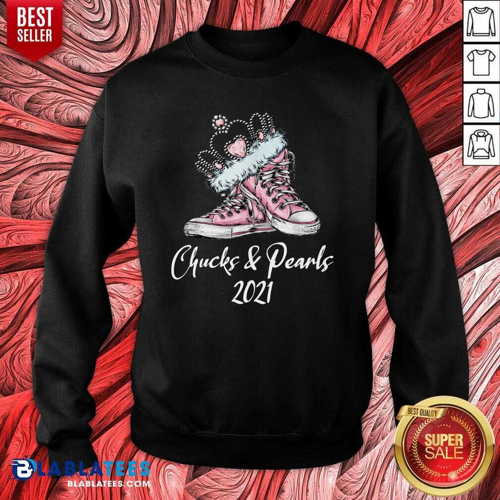 Nice The Kamala Harris Converse Chucks And Pearls 2021 Shirt - Image 5