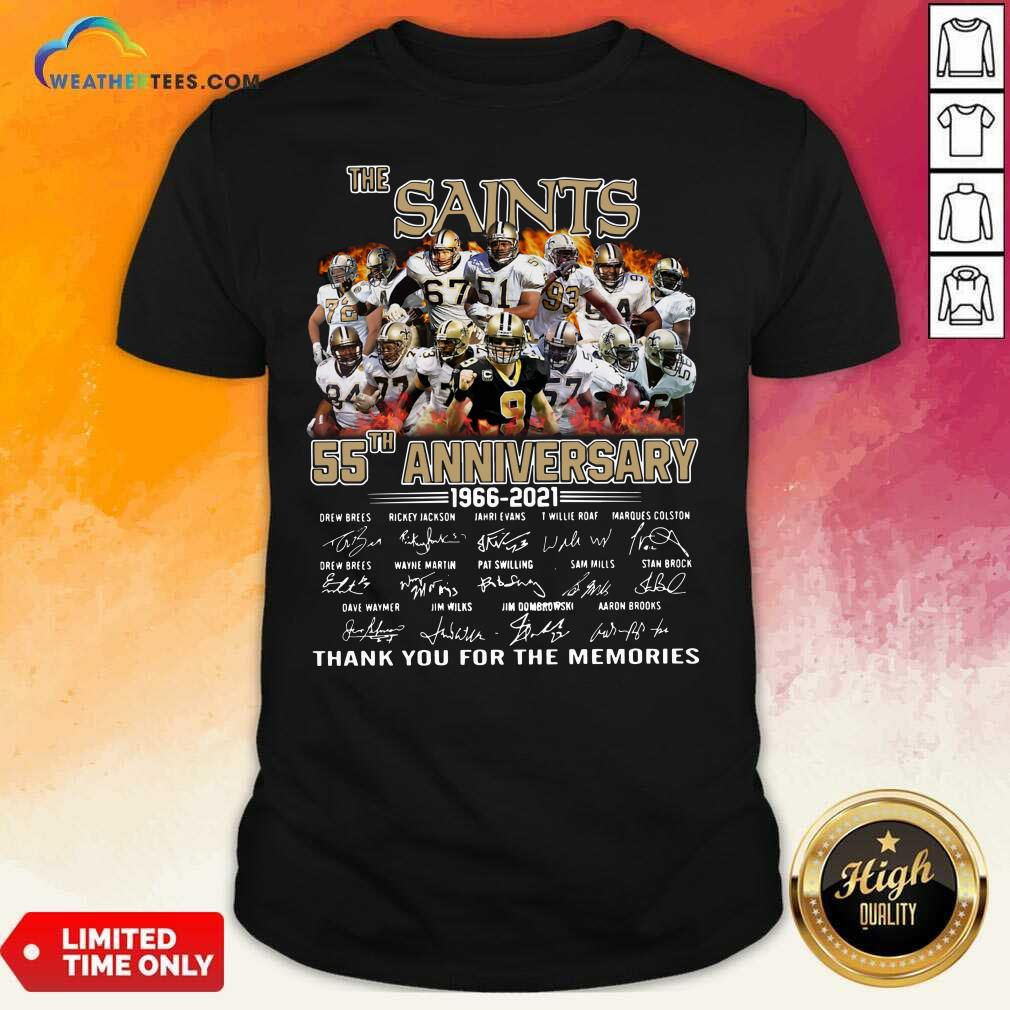 Nice The Saints 55th Anniversary 1966 2021 Signatures Thank Shirt