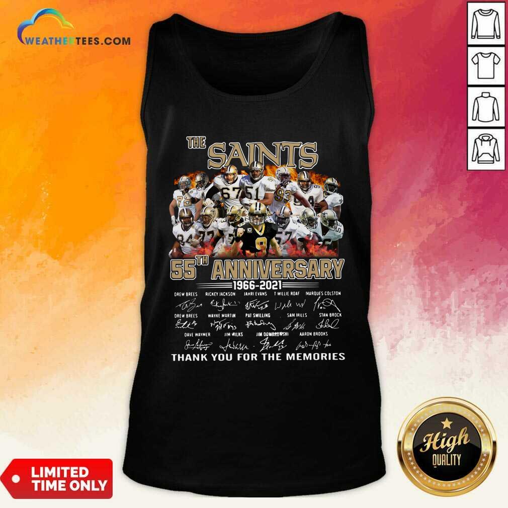 Nice The Saints 55th Anniversary 1966 2021 Signatures Thank Shirt - Image 3