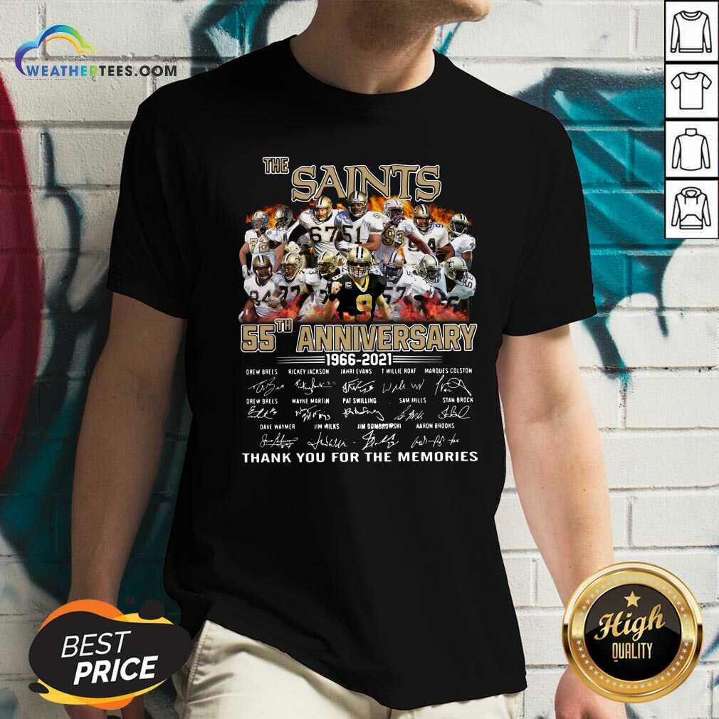 Nice The Saints 55th Anniversary 1966 2021 Signatures Thank Shirt - Image 2