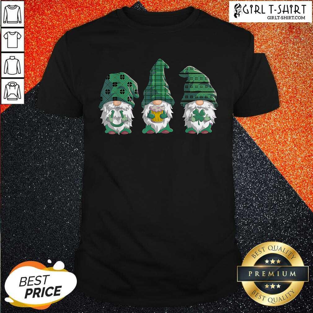 Nice Three Gnomes Patricks Day Lucky Beer Shirt
