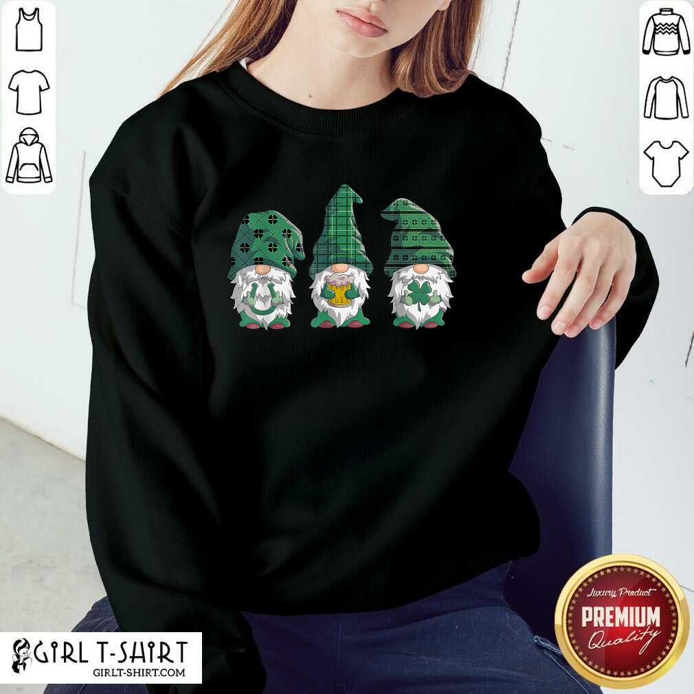 Nice Three Gnomes Patricks Day Lucky Beer Shirt - Image 4