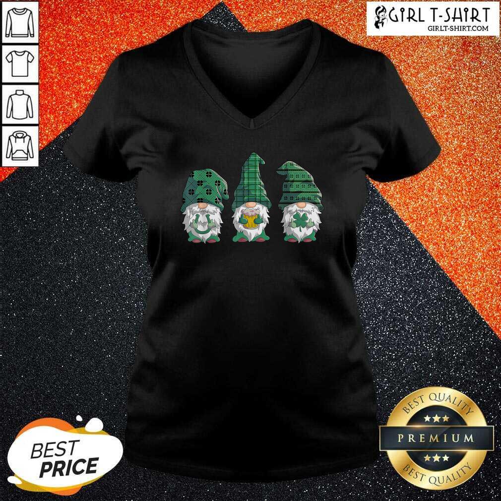 Nice Three Gnomes Patricks Day Lucky Beer Shirt - Image 2