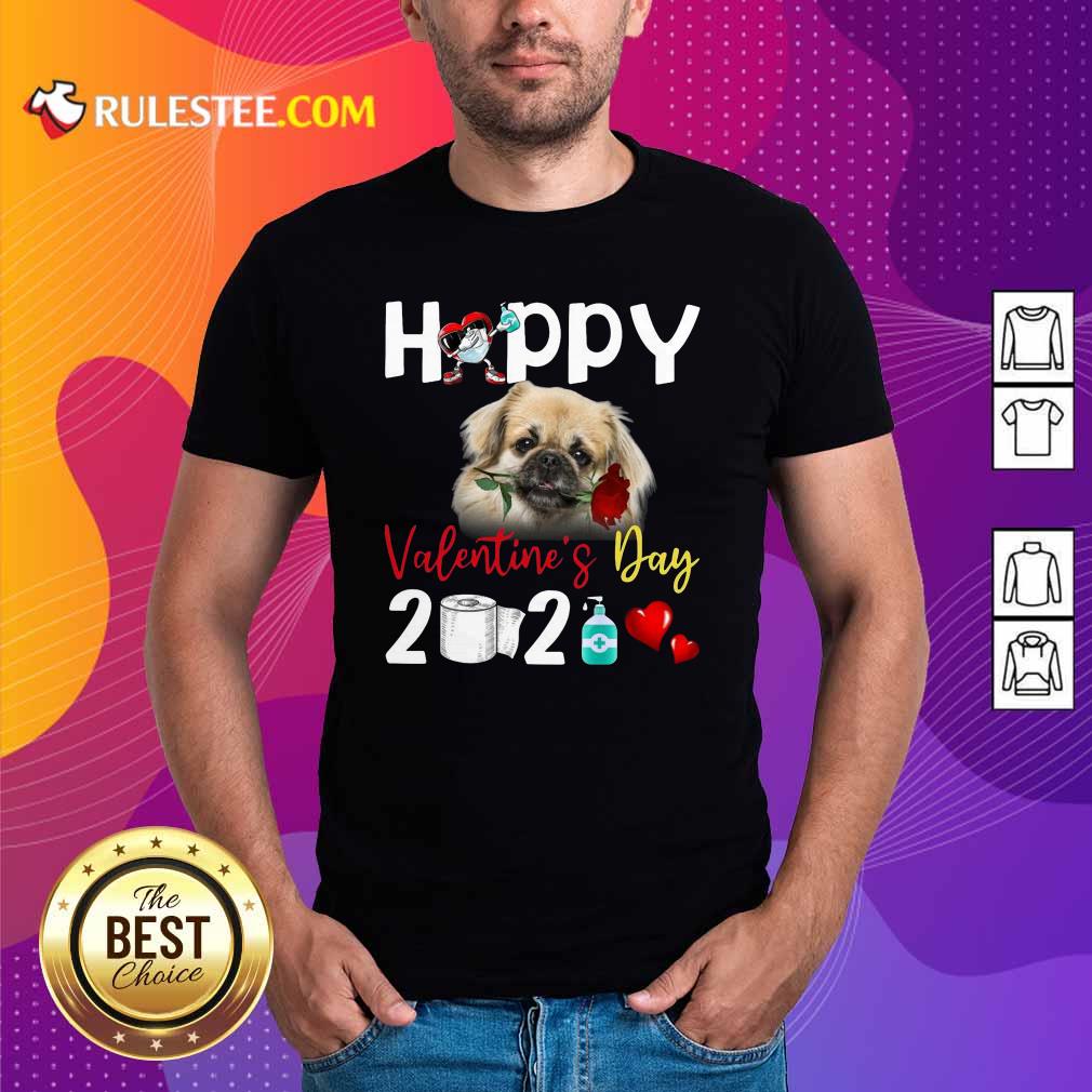 Nice Tibetan Spaniel Happy Valentines Day With Toilet Paper 2021 Shirt