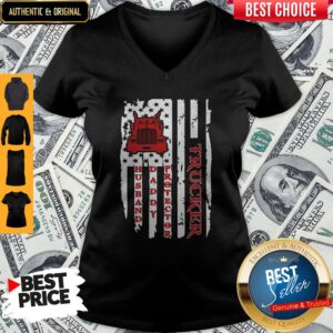 Alternative view of Nice Trucker Husband Daddy Protector American Flag Shirt