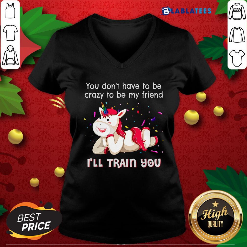 Nice Unicorn You Don'T Have To Be Crazy To Be My Friend I'Ll Train You Shirt - Image 2