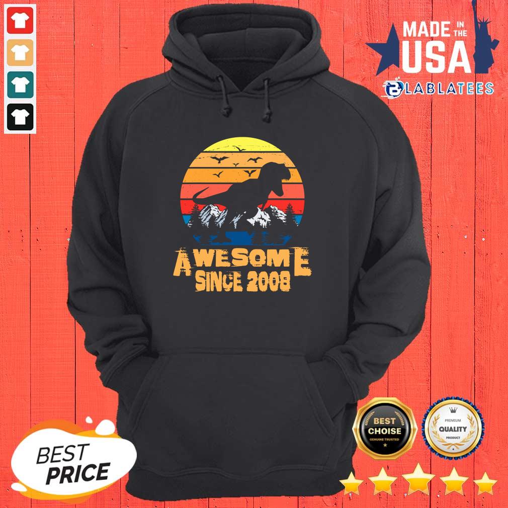 Nice Vintage Awesome Since 2008 13 Year Old 13th Birthday Gift For Dinosaur Boy Shirt - Image 5