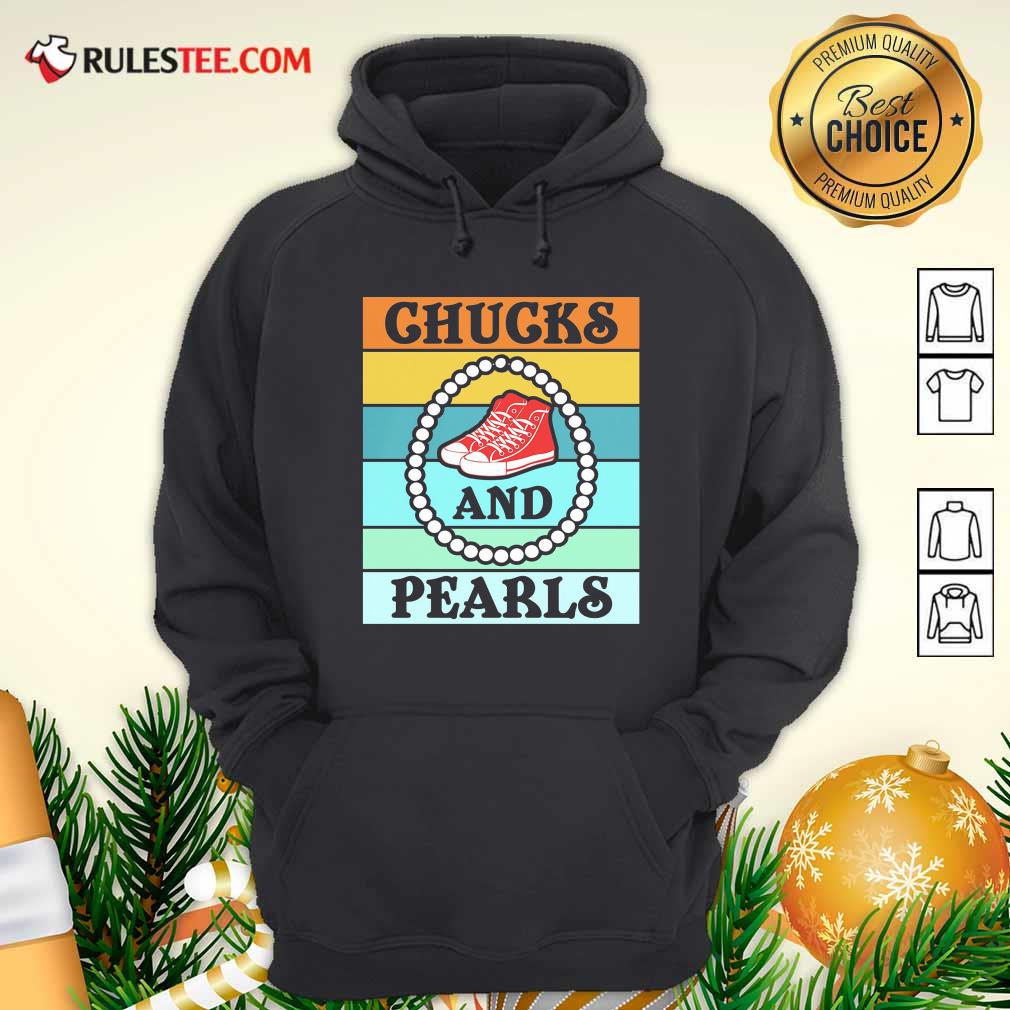 Nice Vintage Chucks And Pearls With Kamala Harris For President 2021 Shirt - Image 2