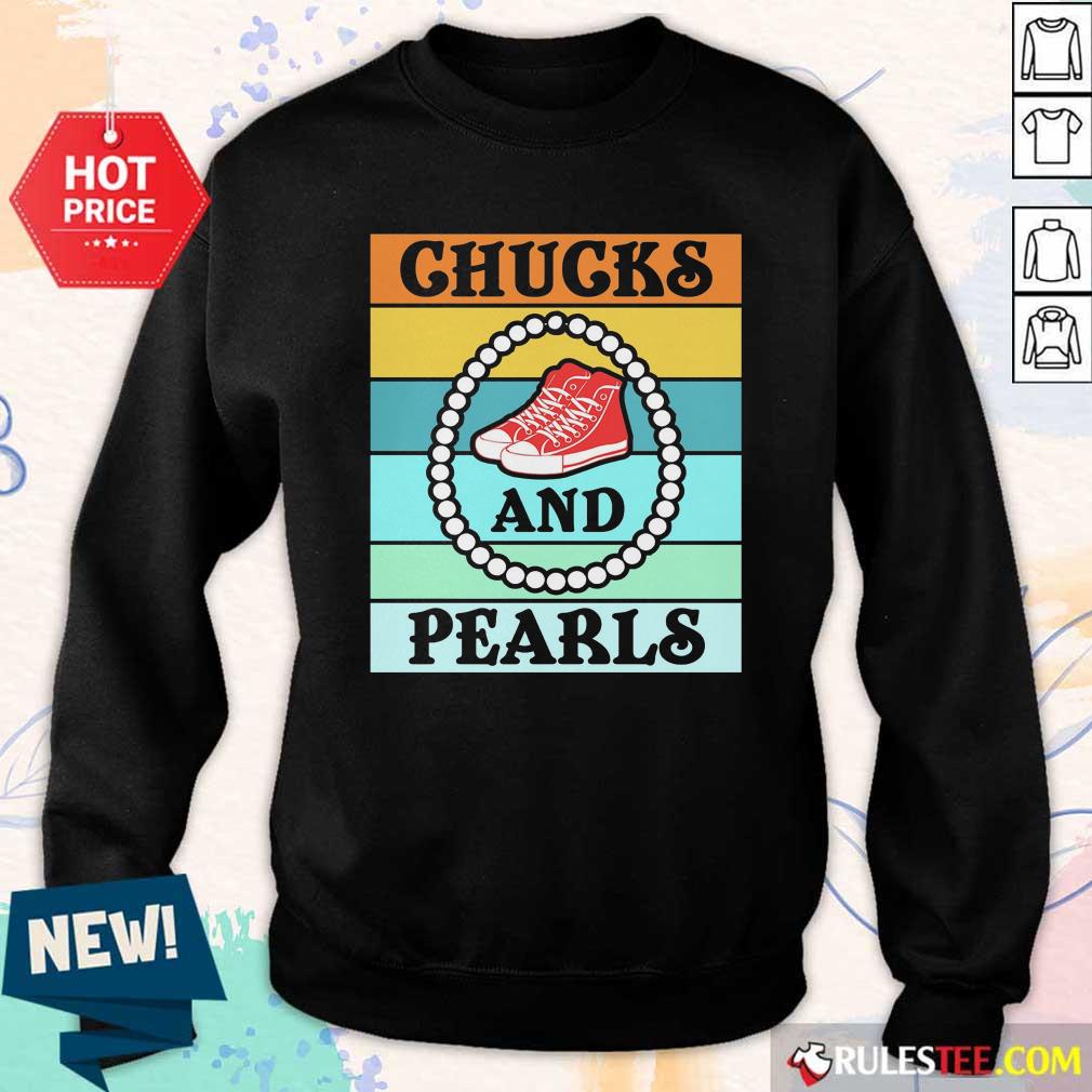 Nice Vintage Chucks And Pearls With Kamala Harris For President 2021 Shirt - Image 5