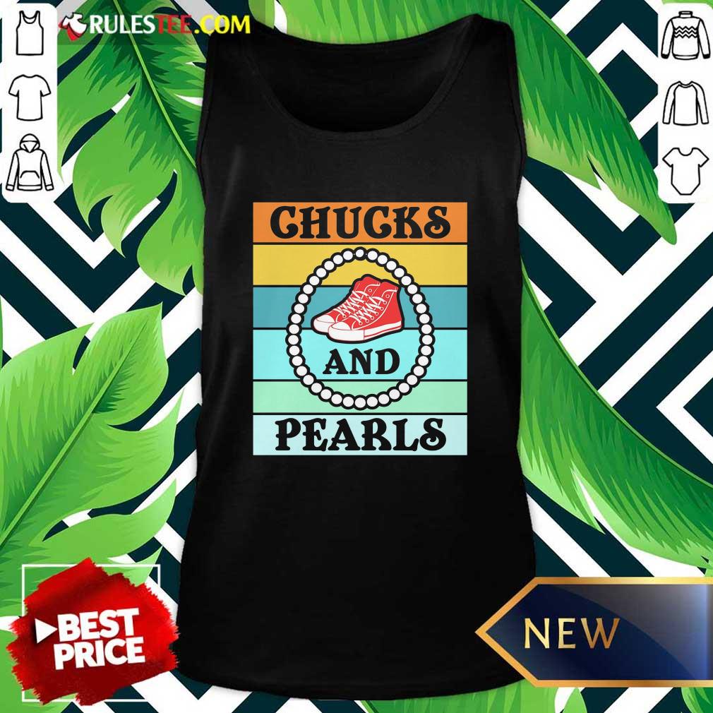 Nice Vintage Chucks And Pearls With Kamala Harris For President 2021 Shirt - Image 4