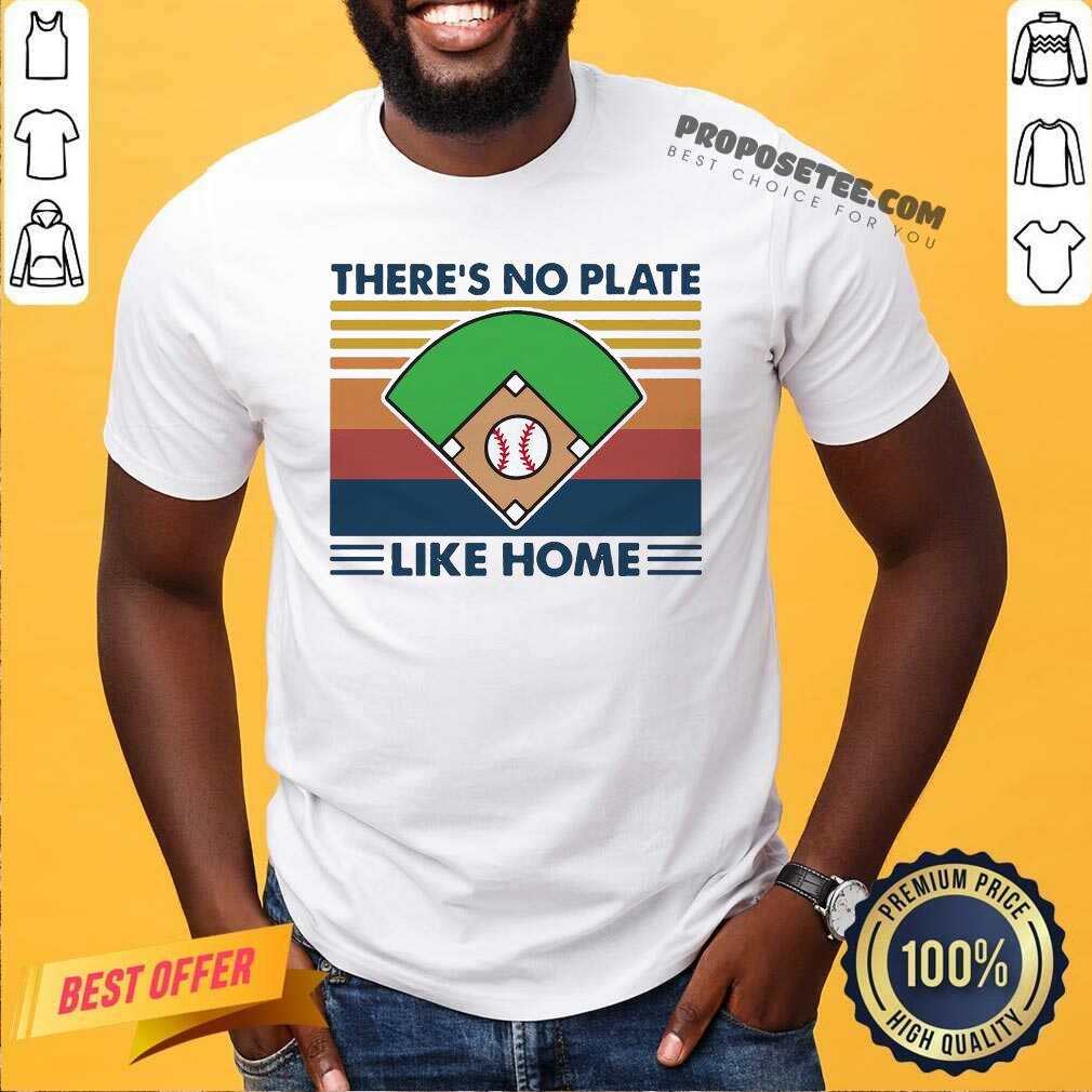 Nice Vintage Retro There’s No Plate Like Home Baseball Shirt