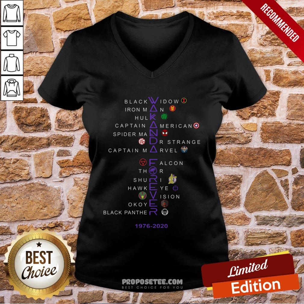 Nice Wakanda Forever 1976 2020 Black Widow Iron Man Hulk Thor Shirt - Image 5