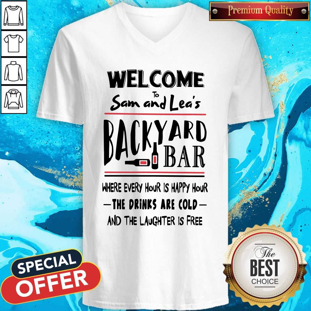 Nice Welcome To Sam And Leas Backyard Bar Shirt - Image 2