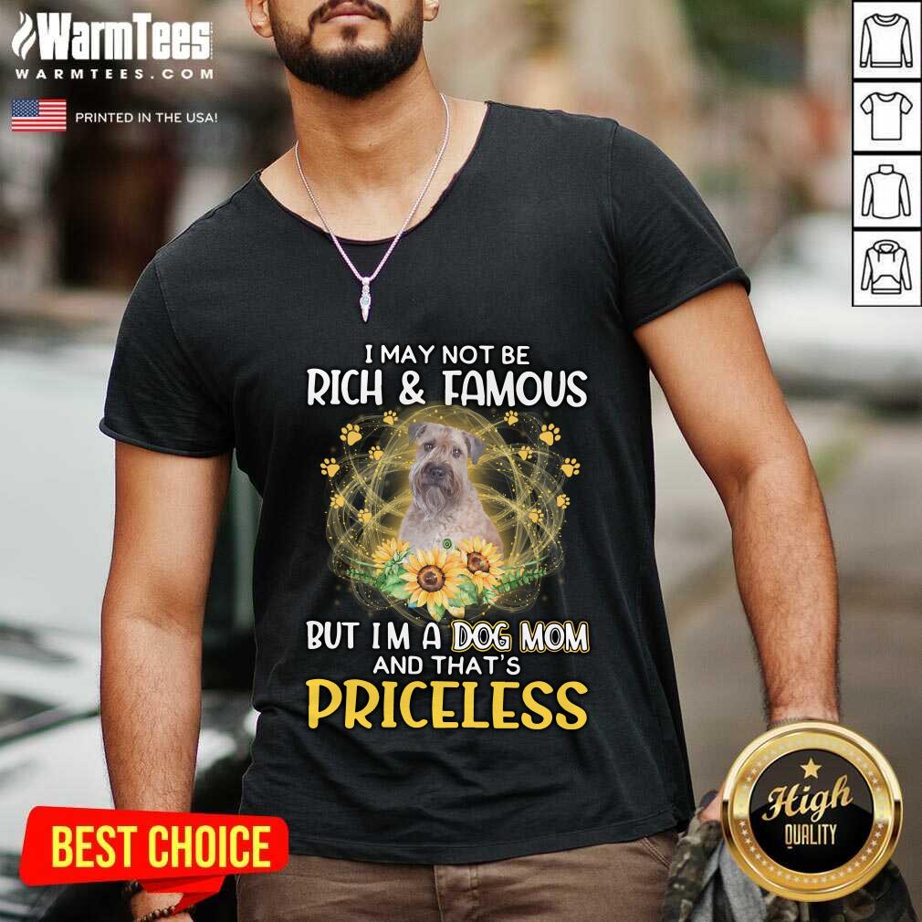 Nice Wheaten I May Not Be Rich And Famous But I'm A Dog Mom And That's Priceless Shirt - Image 5