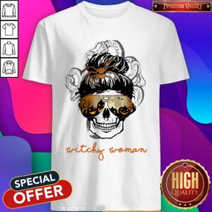 Nice Witchy Woman Skull Girl Halloween Shirt