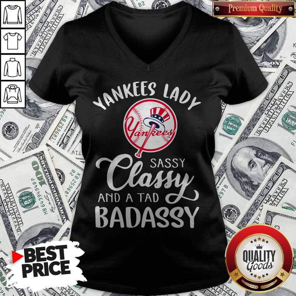Nice Yankees Lady Sassy Classy And A Tad Badassy Shirt - Image 2