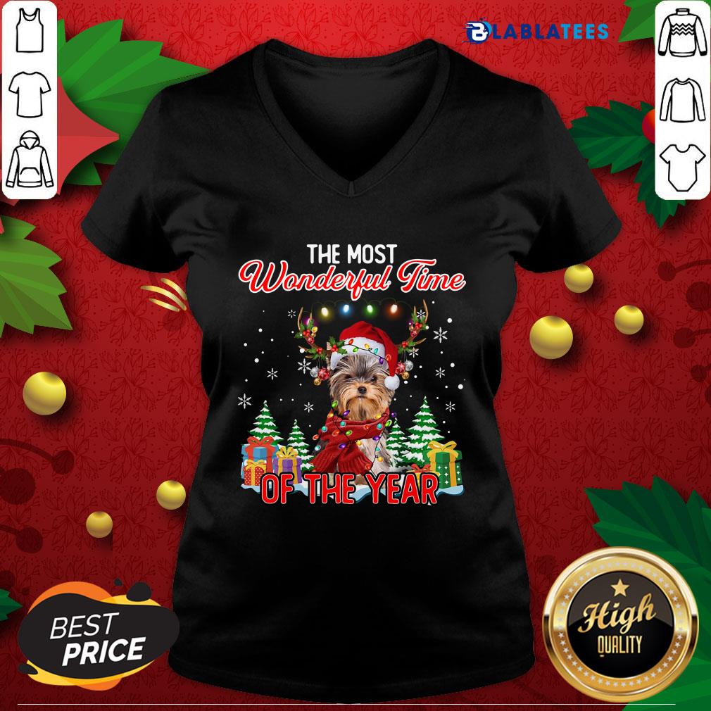 Nice Yorkshire Terrier The Most Wonderful Time Of The Year Christmas Shirt - Image 4
