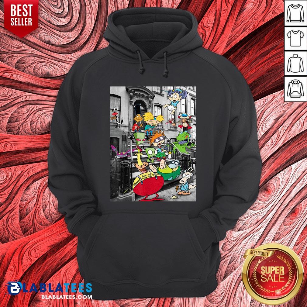 Nickelodeon Classic Nicktoons Hanging On Stoop 2020 T-Shirt - Image 2