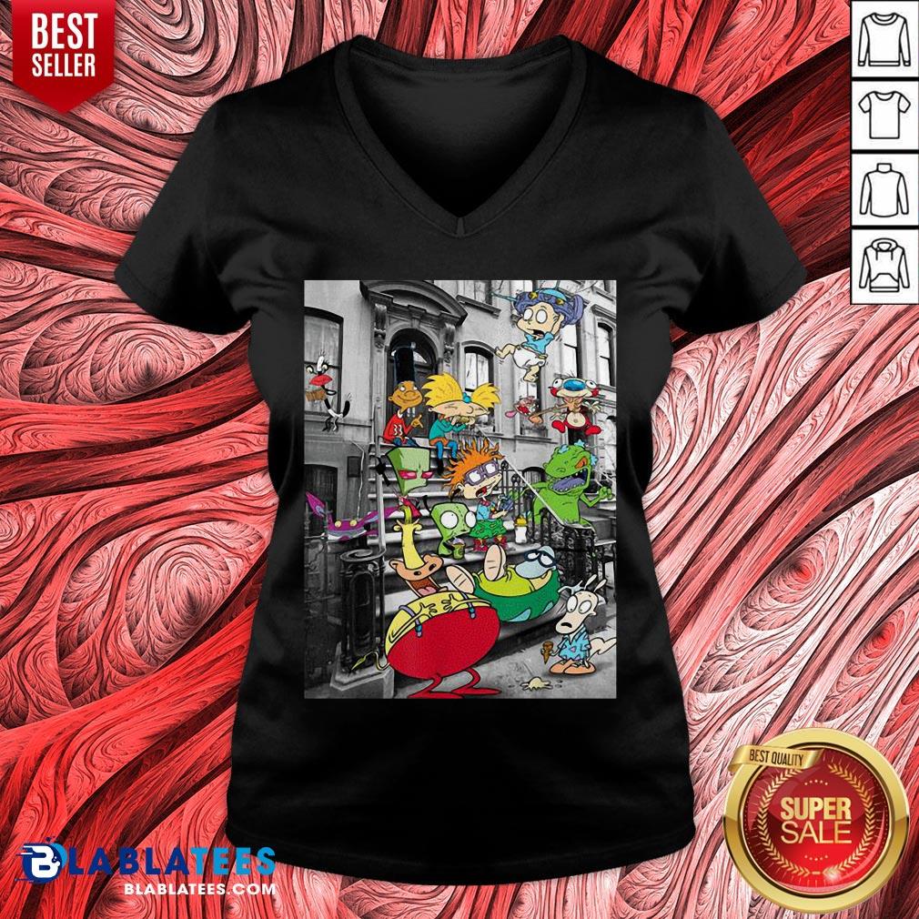 Nickelodeon Classic Nicktoons Hanging On Stoop 2020 T-Shirt - Image 3