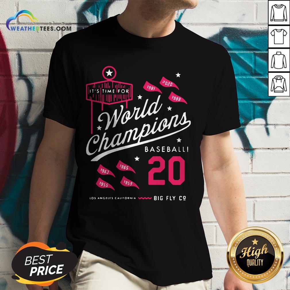 Noon It’s Time For World Champions Baseball 2020 Los Angeles California Shirt - Image 4