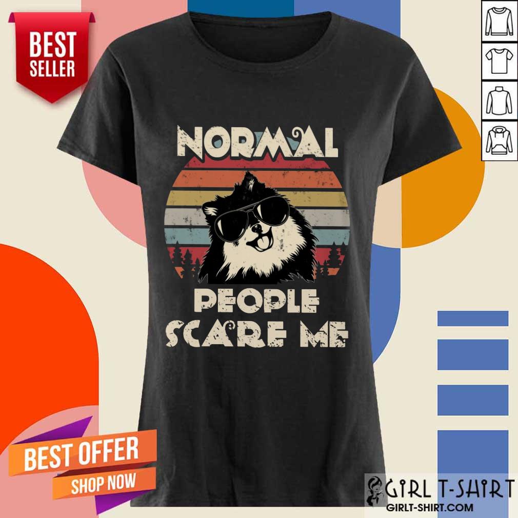 Normal People Scare Me Dog Vintage Shirt - Image 2