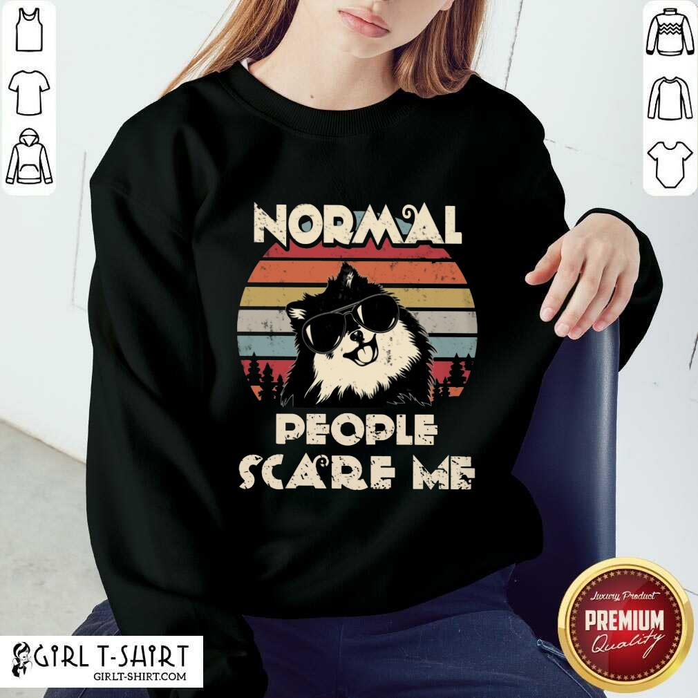 Normal People Scare Me Dog Vintage Shirt - Image 4