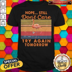 Note Sill Don't Care Try Again Tomorrow Flamingo Vintage Retro Shirt